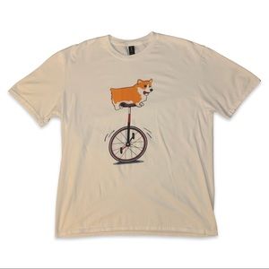 Corgi on a unicycle lightweight graphic t-shirt